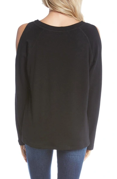 Shop Karen Kane Cold Shoulder Sweatshirt In Black