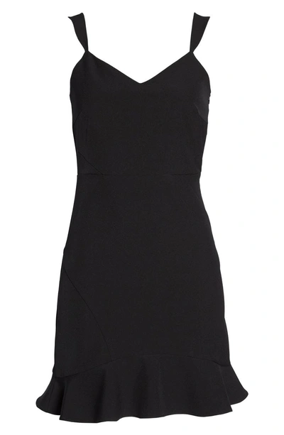 Shop Nsr Ruffle Hem Minidress In Black