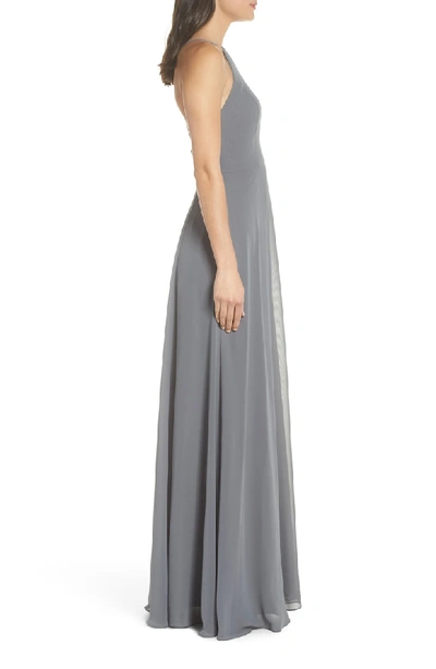 Shop Jenny Yoo Kayla A-line Halter Gown In Denmark Blue
