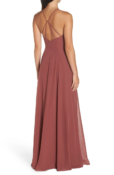 Shop Jenny Yoo Kayla A-line Halter Gown In Cinnamon Rose