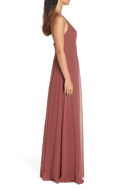 Shop Jenny Yoo Kayla A-line Halter Gown In Cinnamon Rose