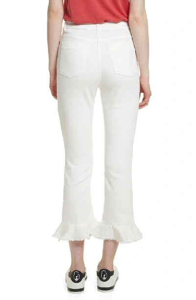 Shop Alice And Olivia Ao. La Zoe Ruffle Hem Crop Jeans In White