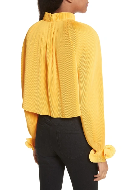 Shop Tibi Pleated Crop Top In Surray