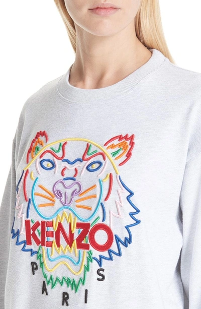 Shop Kenzo High Summer Tiger Sweatshirt In Pale Grey