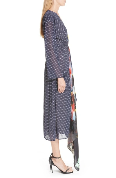Shop Vetements Mixed Print Robe Dress In Polka Dot/ Print