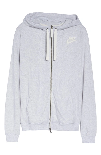 Shop Nike Gym Zip Hoodie In Birch Heather/ Sail