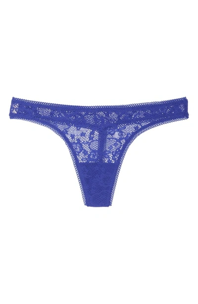 Shop On Gossamer Racey Lace Thong In Lapis