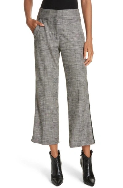 Shop Veronica Beard Cormac Side Stripe Check Trousers In Grey