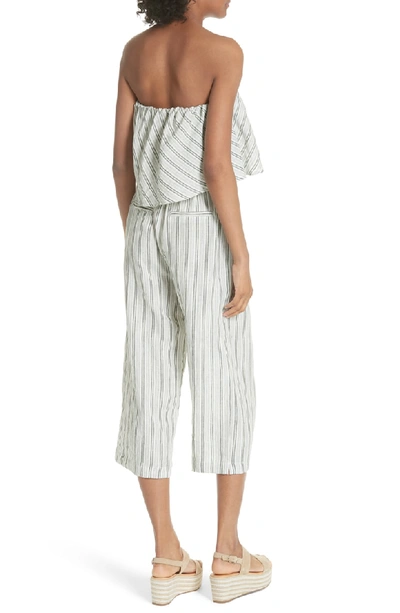 Shop Joie Brogan Stripe Linen Jumpsuit In Palm