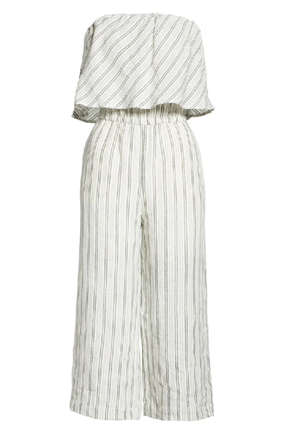 Shop Joie Brogan Stripe Linen Jumpsuit In Palm