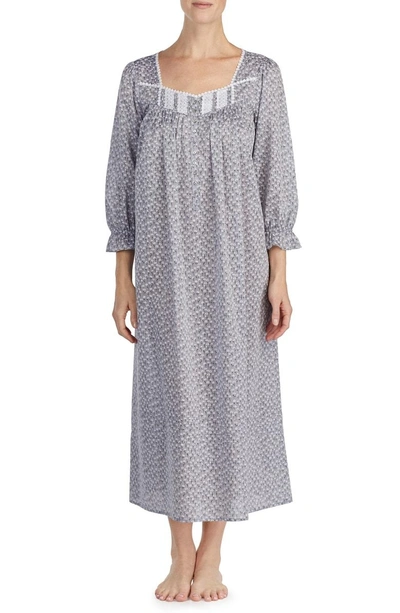 Shop Eileen West Chambray Cotton Nightgown In Chrcl Chmbry White Daisy