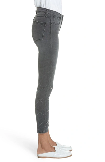 Shop Brockenbow Sakana Reina Embellished Ankle Skinny Jeans In Medium Grey