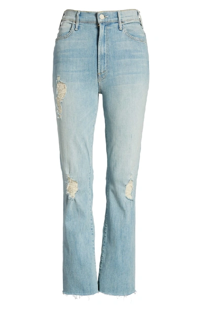 Shop Mother The Hustler Frayed Ankle Jeans In Written In The Sand