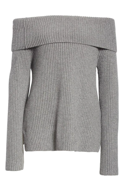 Shop Robert Rodriguez Off The Shoulder Sweater In Heather Grey