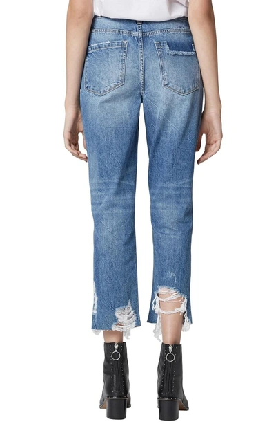 Shop Blanknyc The Madison Ripped Crop Straight Leg Jeans In Happy Hour