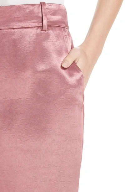 Shop Sies Marjan Textured Satin Pants In Dark Salmon