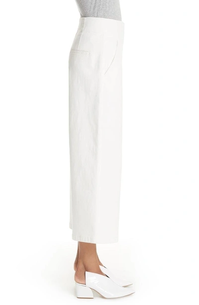 Shop Tibi Wide Leg Crop Jeans In White