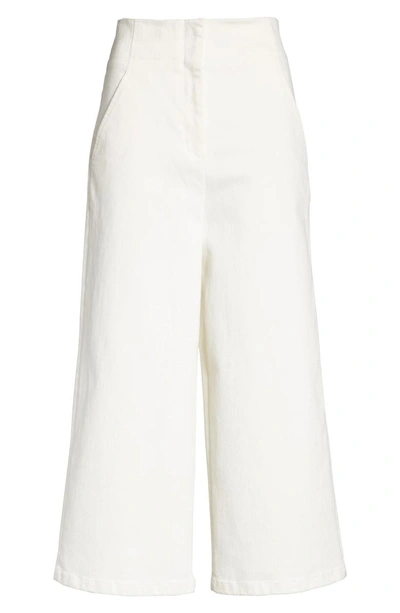 Shop Tibi Wide Leg Crop Jeans In White