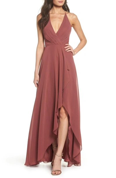 Shop Jenny Yoo Farrah Ruffle Chiffon Gown In Cinnamon Rose