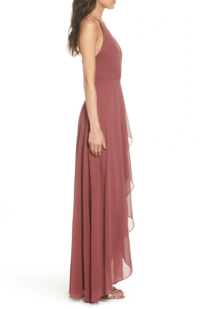 Shop Jenny Yoo Farrah Ruffle Chiffon Gown In Cinnamon Rose