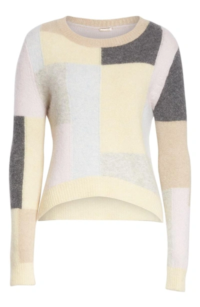 Shop Adam Lippes Patchwork Cashmere & Silk Sweater In Plaid Multi