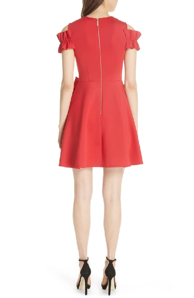 Shop Ted Baker Deneese Ruffle Trim Skater Dress In Bright Red