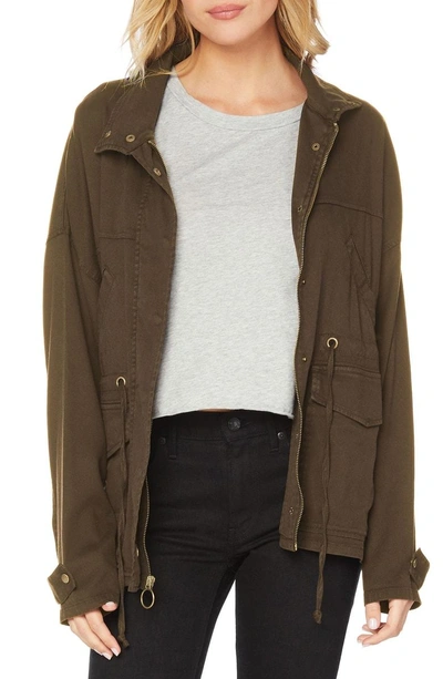 Shop Michael Stars Stretch Twill Military Jacket In Loden