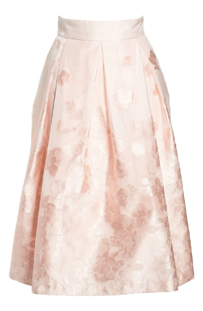 Shop Eliza J Jacquard A-line Skirt In Blush