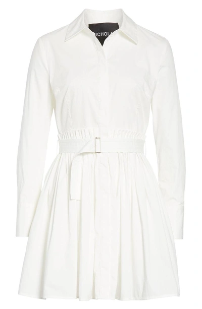Shop Nicholas Pleated Poplin Shirtdress In White