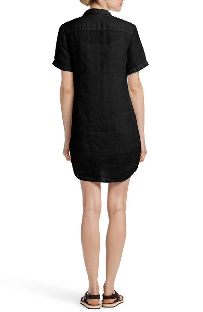 Shop James Perse Short Sleeve Shirtdress In Black
