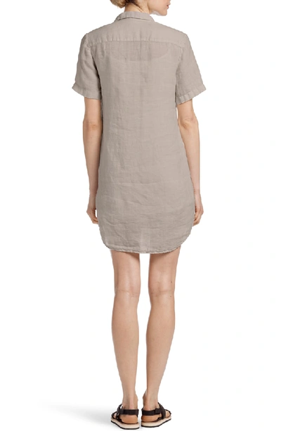 Shop James Perse Short Sleeve Shirtdress In Solitaire