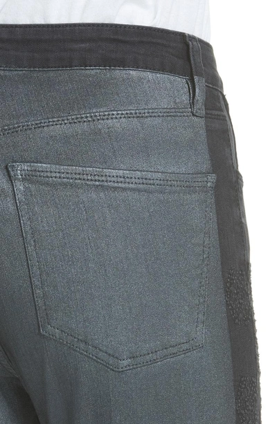 Shop Brockenbow Savana Side Stripe Coated Skinny Jeans In Black/ Black