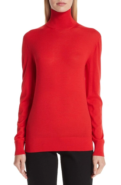 Shop Kwaidan Editions Merino Wool Turtleneck Sweater In Scarlet Red