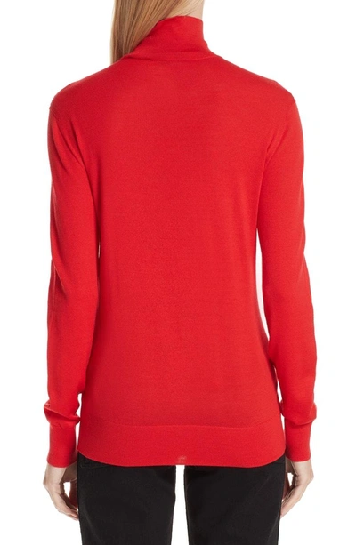 Shop Kwaidan Editions Merino Wool Turtleneck Sweater In Scarlet Red