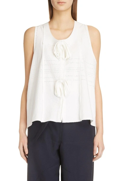 Shop Jw Anderson Oversized Ribbon Tank In Off White