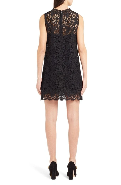 Shop Dolce & Gabbana Lace Shift Dress In Black