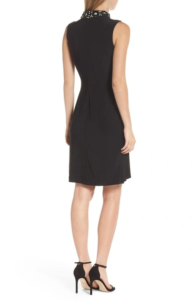 Shop Vince Camuto Ruched Cocktail Sheath In Black