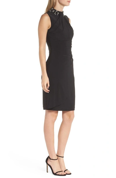 Shop Vince Camuto Ruched Cocktail Sheath In Black