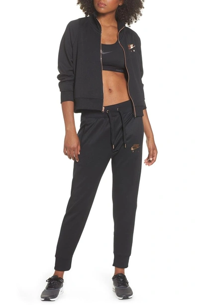 Shop Nike Sportswear Air Jogger Pants In Black/ Rose Gold/ Black