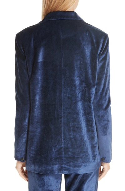 Shop Rag & Bone Monty Velvet Blazer In Denim Blue