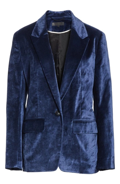 Shop Rag & Bone Monty Velvet Blazer In Denim Blue