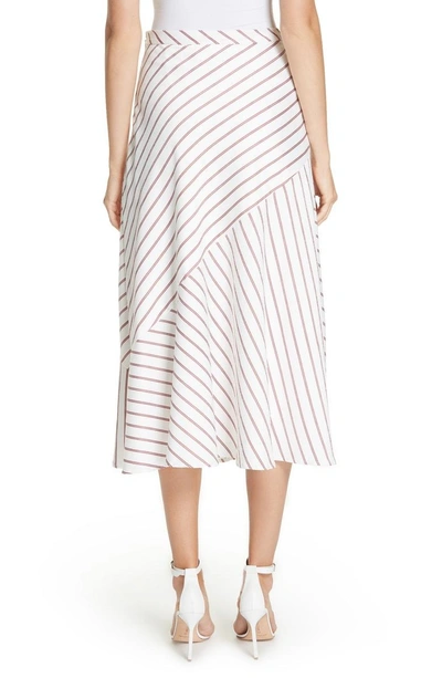 Shop Nicholas Stripe Panel Skirt In White/ Red