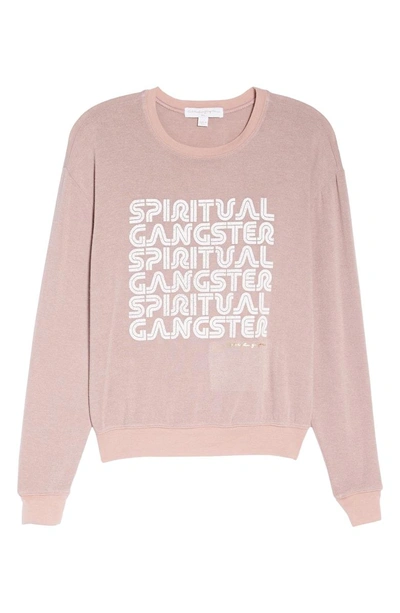 Shop Spiritual Gangster Retro Savasana Sweatshirt In Rose Quartz