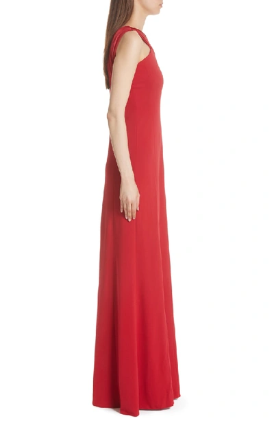 Shop Emporio Armani Satin Neck Gown In Volcanic Rose