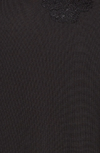 Shop Natori 'zen' Short Sleeve Nightgown In Black