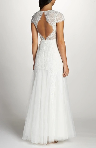 Shop Fame And Partners Denevue Lace & Tulle A-line Gown In Ivory