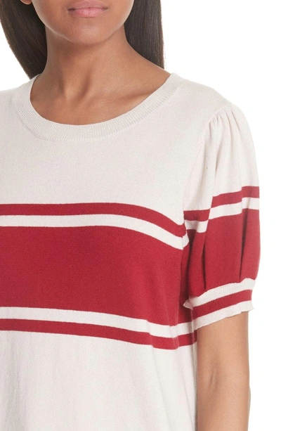 Shop Joie Rolana Stripe Sweater In Parchment/ Cambridge Red