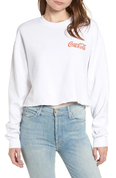 Shop Junk Food Coke Crop Sweatshirt In White