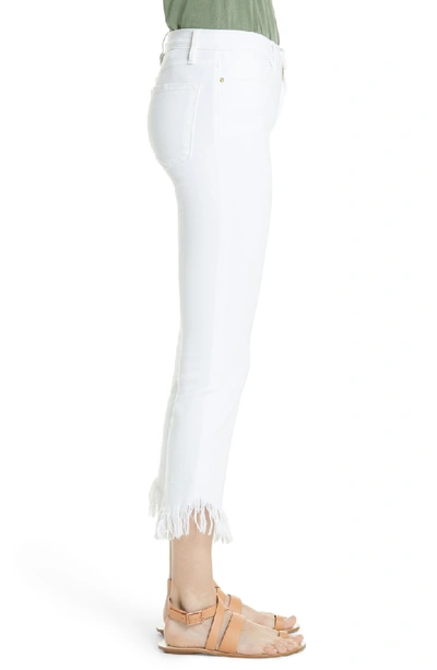 Shop Frame Le High Shredded Straight Leg Jeans In Blanc