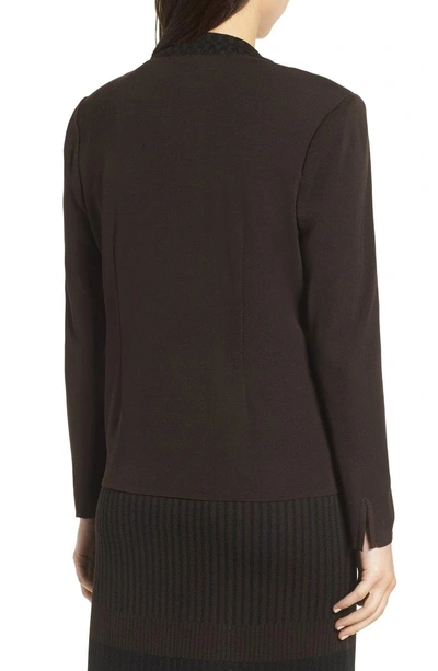 Shop Ming Wang Button Detail Knit Jacket In Coffee/ Black